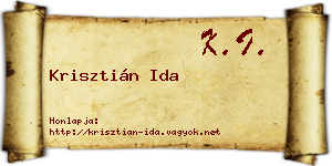 Krisztián Ida névjegykártya